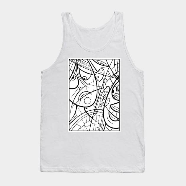 Happy vs sad abstract faces Tank Top by hdesign66